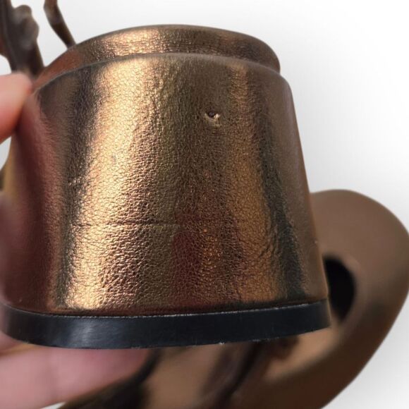 Jeffrey Campbell Metallic Bronze Mary Jane Block Heel Slingback Shoes Size 6.5 - Picture 6 of 7